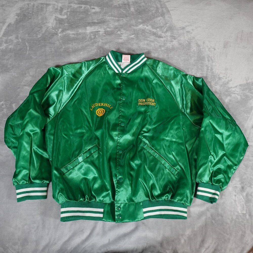 Vintage Lauderhill High School Football Jacket Mens 2XL (Estimated) 2001 Green - Picture 2 of 8